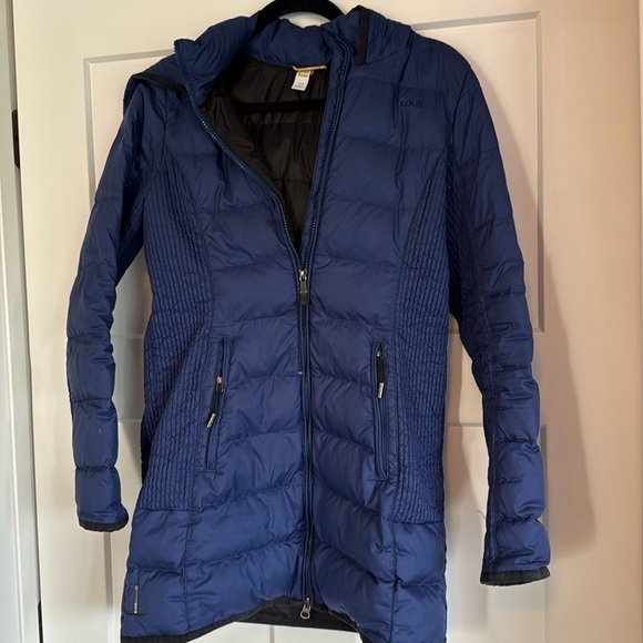 LOLE Blue Puffer Jacket with Hood and Quilted Design sz m - Picture 1 of 7